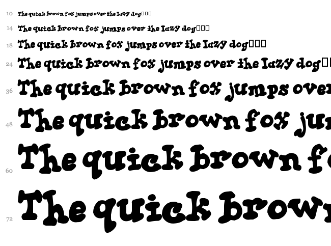 Thick Chocolate font waterfall